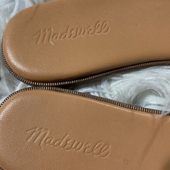 MADEWELL The Tracie Crisscross Slide Sandal leather tan NWOT women’s size 9.5 - Picture 4 of 9